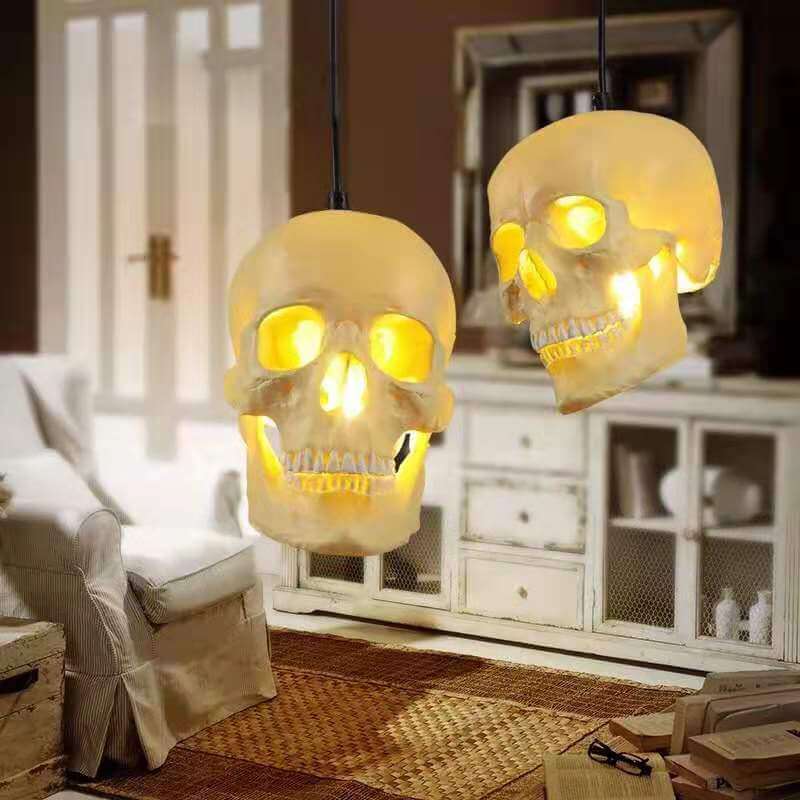 Skull Resin Shade 1-Light Pendant Light