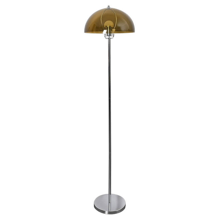 Lámpara de pie nórdica vintage de acrílico transparente con cúpula y 1 luz 
