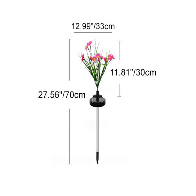 Lampe extérieure à LED en forme de fleur de couleur moderne solaire avec prise de terre 