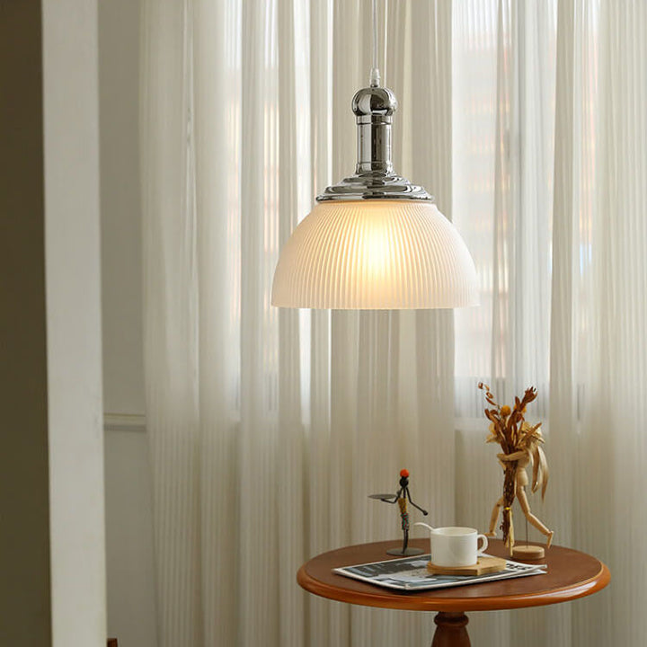 Suspension en verre et fer minimaliste nordique à 1 lumière de couleur unie 