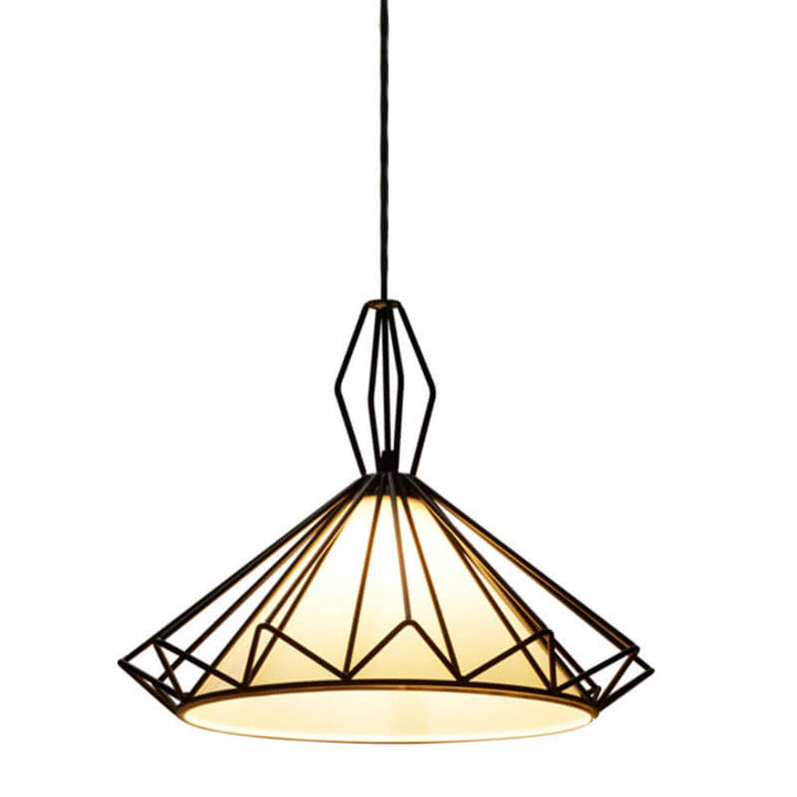 Cadre en fer noir pur minimaliste nordique PVC Suspension à 1 lumière 