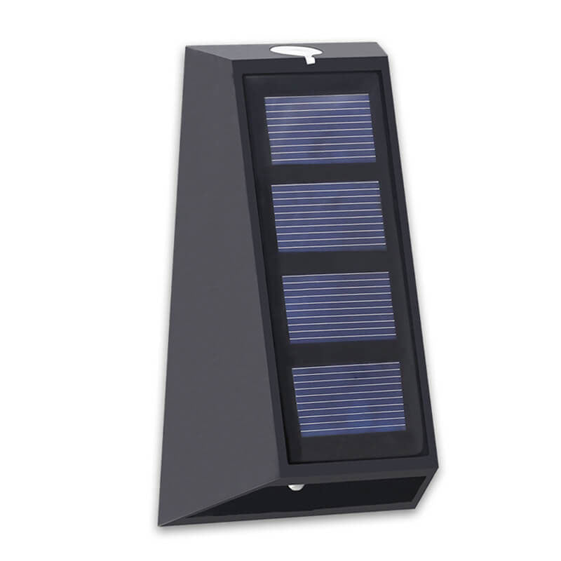 Solar Simple Trapezoid Outdoor RGB Patio LED Wall Sconce Lamp