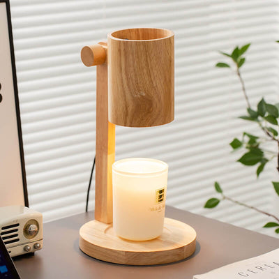 Modern Solid Wood Simple Lamp Head Adjustable LED Melting Wax Table Lamp