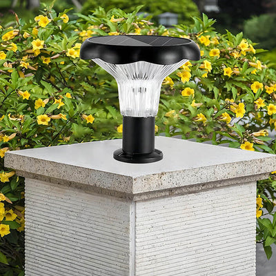 Solar Outdoor Antique Round Flower Aluminum PC LED Waterproof Garden Landscape Light
