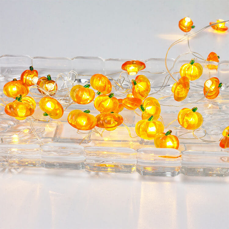 Décoration moderne de Thanksgiving avec citrouille et gland en érable, guirlande lumineuse à 30 LED 