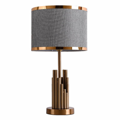 Moderne Stoff Leicht Luxus Einfaches Zylindrisches Design 1-Licht Tischlampe 
