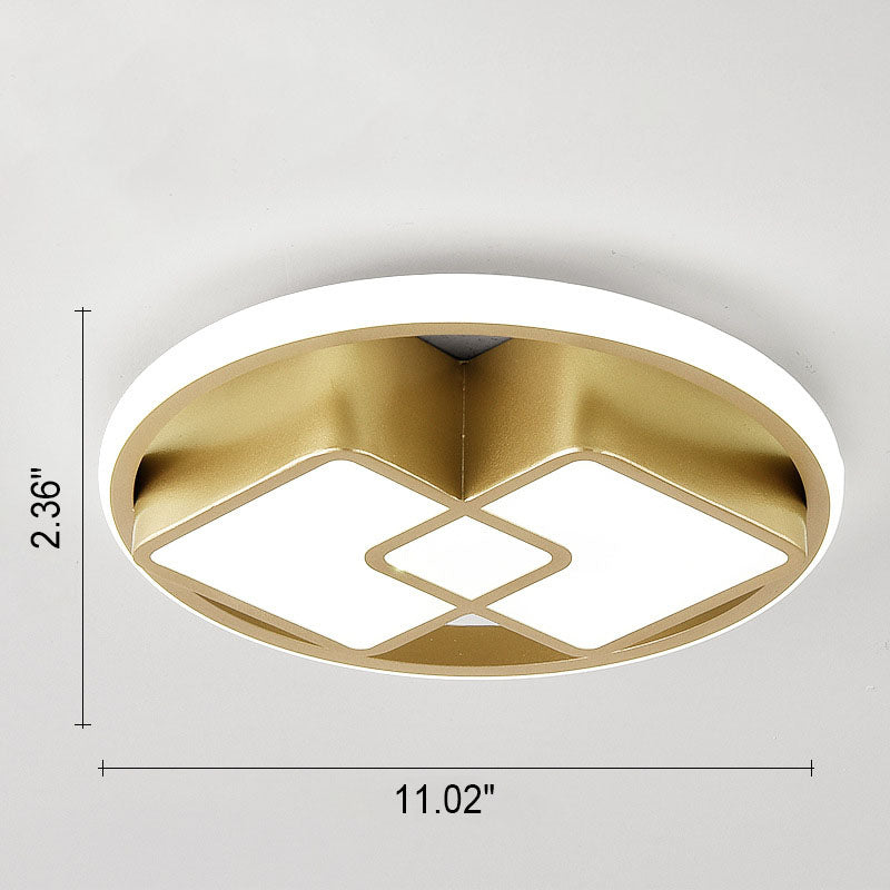 Nordic Light Luxury Square Round LED Flush Mount Lighting