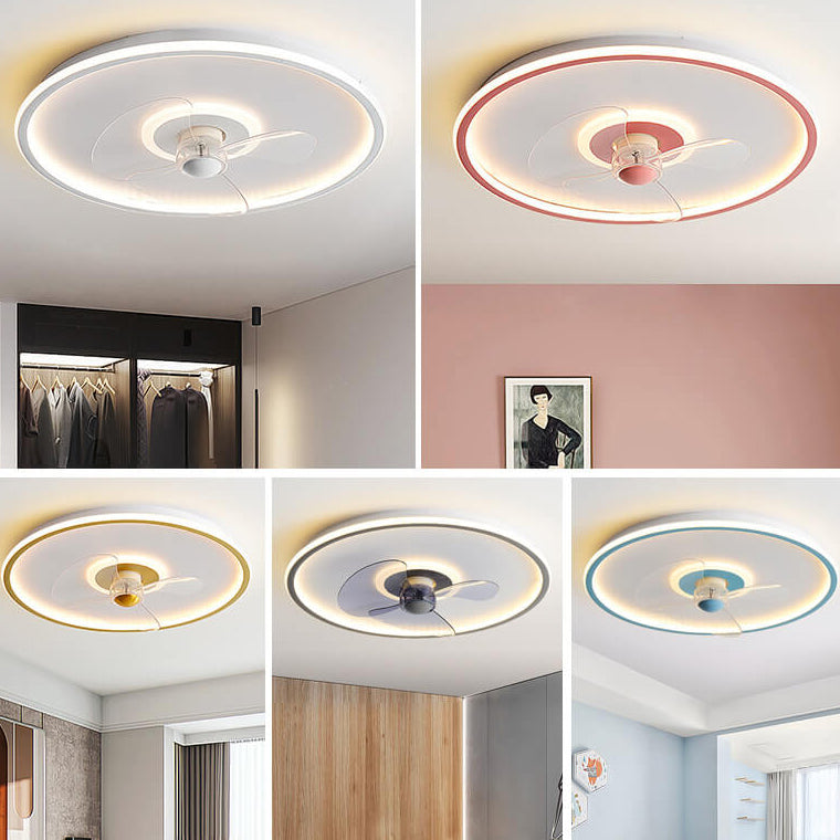 Modern Acrylic Round Minimalistic LED Flush Mount Fan Light