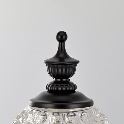 European Wooden Crystal Shade 2-Light Melting Wax Table Lamp