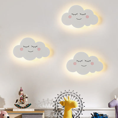 Nordic Creative Clouds Eisen Emoji LED Wandleuchte für Kinder