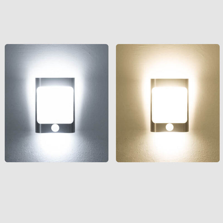 Lampe murale LED rechargeable USB en aluminium avec capteur corporel rectangulaire moderne 