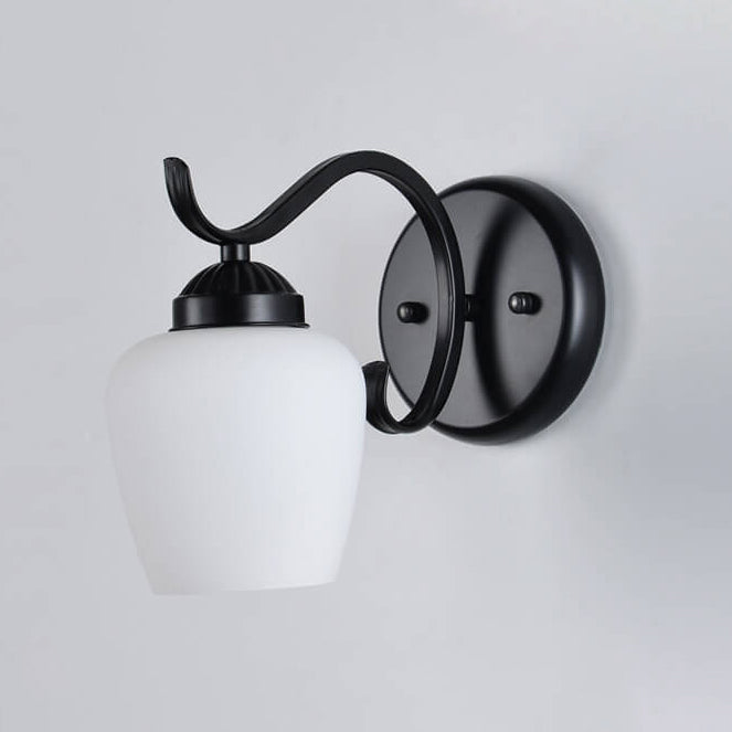 Contemporary Retro Rustic Iron Glass 1-Light Wall Sconce Lamp