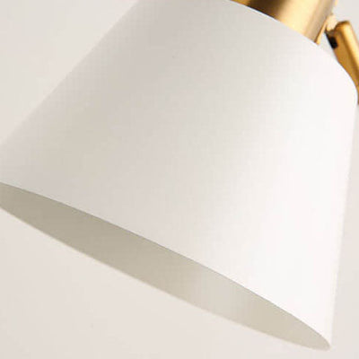 Lámpara de mesa de 1 luz con brazo curvado y pantalla cónica simple nórdica 