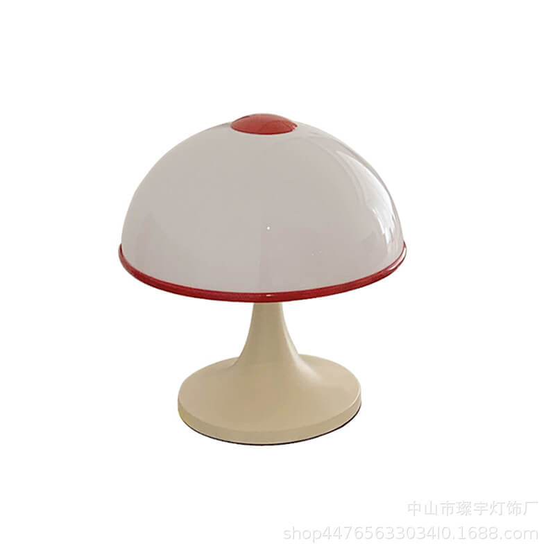 Lampe de Table Moderne en Métal et Champignon Crème à 1 Lumière 