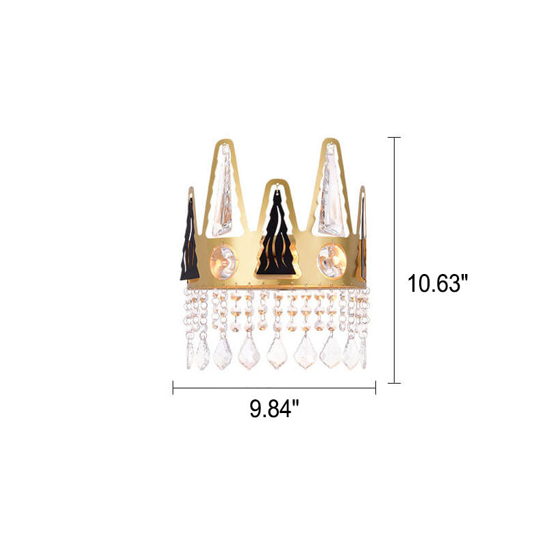 Lampe murale moderne en fer forgé à 1 lumière en forme de couronne de luxe 