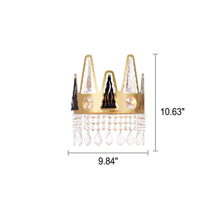 Lampe murale moderne en fer forgé à 1 lumière en forme de couronne de luxe 