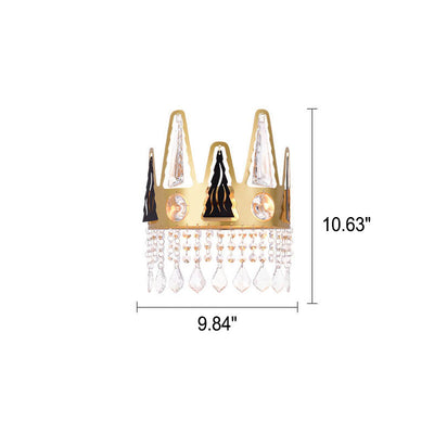 Modernes Licht Luxus Kronenform Kristall Schmiedeeisen 1-Licht Wandleuchte Lampe 