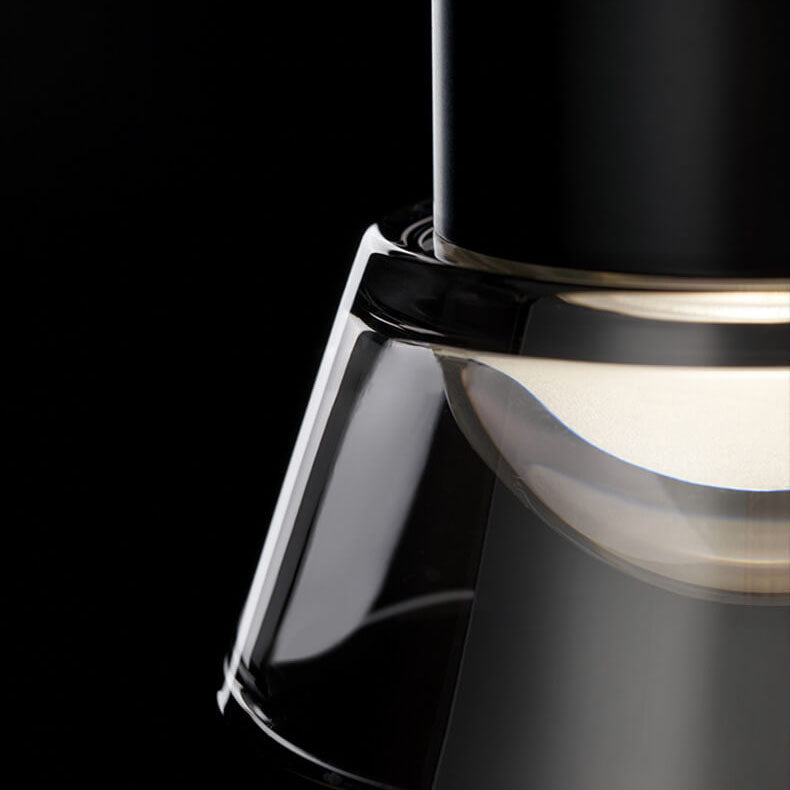 Nordic Minimalist Smoke Gray Glass Cone Acrylic LED 1/2 Light Chandelier