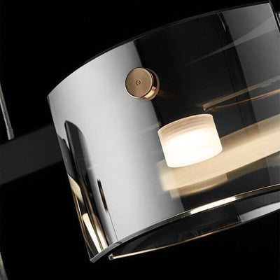 Modern Minimalist Glass Cylindrical Shade Bar LED Chandelier