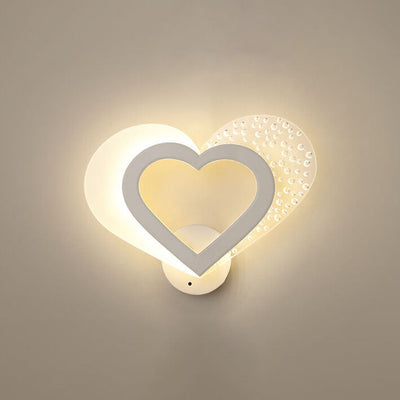 Modern Creative Heart-shaped Iron Acrylic LED Wall Sconce Lamp