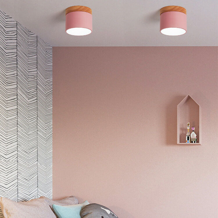 Skandinavische Macaroon Volltonfarbe LED Deckenleuchte Log 