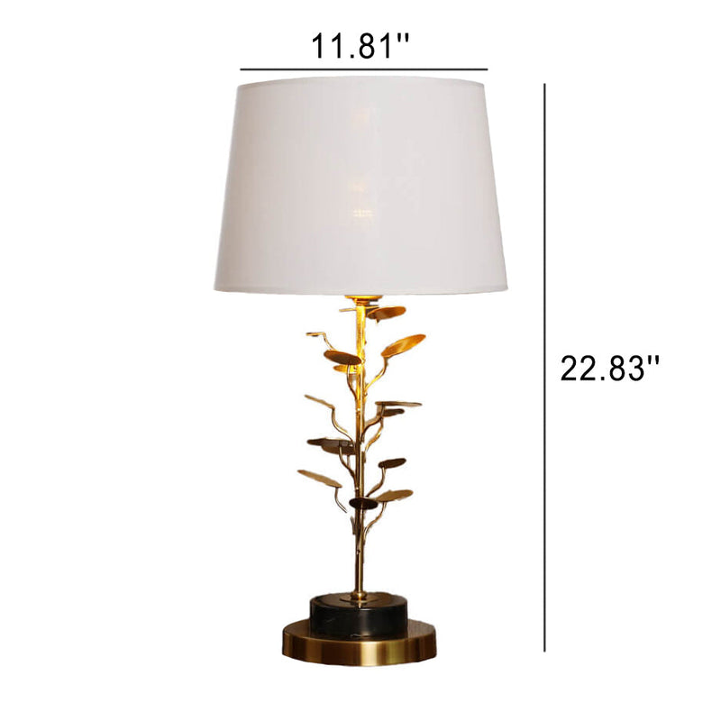 Moderne Luxus-Stoff-Baum-Zweig-Eisen-Basis-1-Licht-Tischlampe 