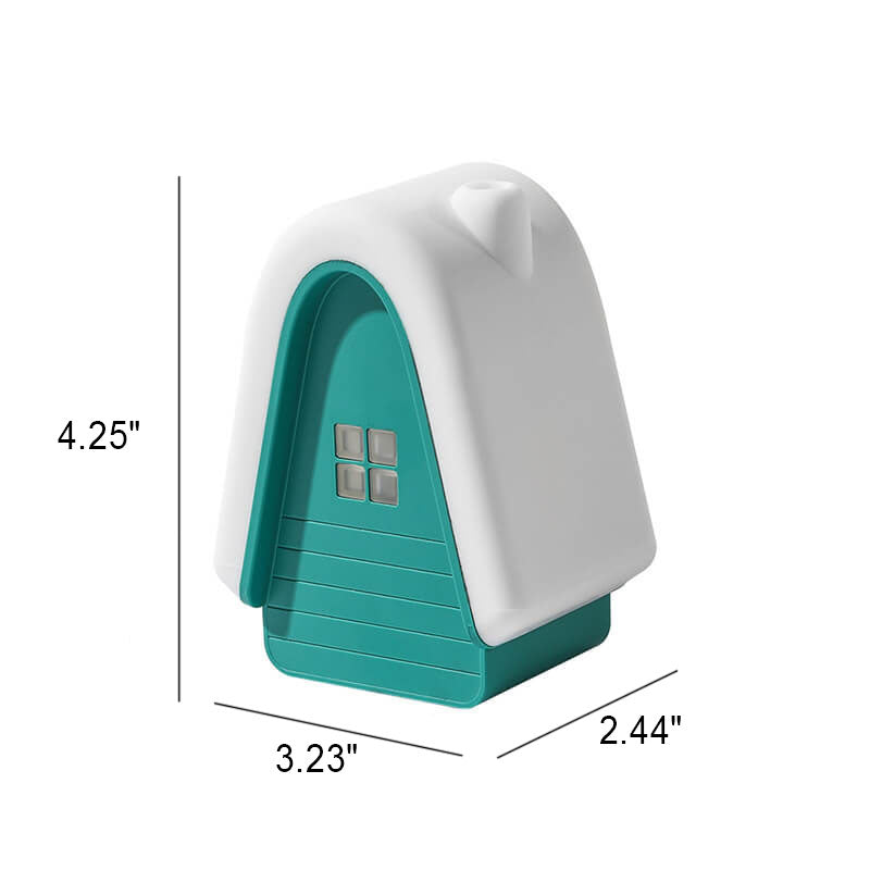 Lámpara de Mesa de Luz Nocturna LED Recargable USB de Silicona en Forma de Casa de Nieve Moderna de Dibujos Animados 