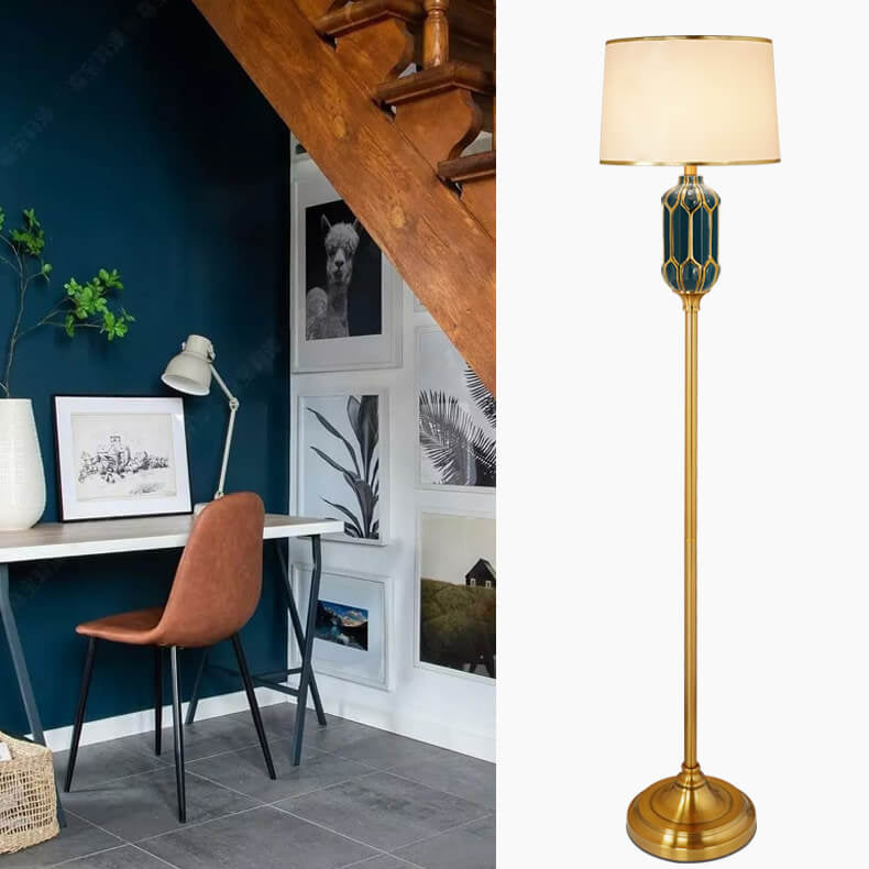 Lampe de sol moderne en céramique verticale à 1 lumière 