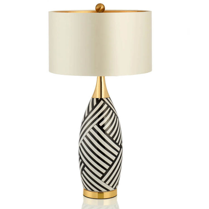 Nordic Vintage Keramik Metall 1-Licht Tischlampe 