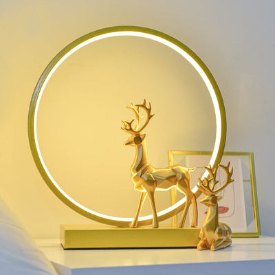 Nordic Creative Circle Deer USB LED Night Light Table Lamp