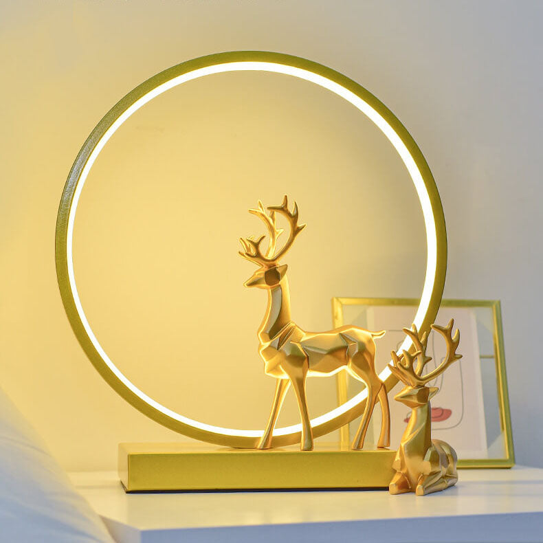 Nordic Creative Circle Deer USB LED Nachtlicht Tischlampe 