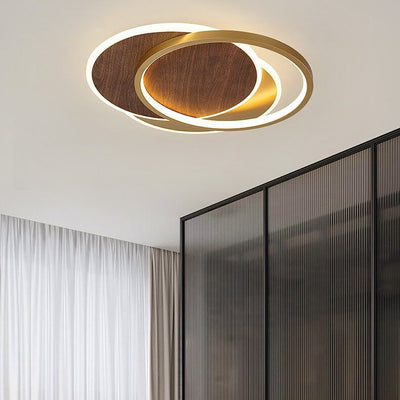 Nordic Modern Wrought Iron Circular LED Flush Mount Lighting