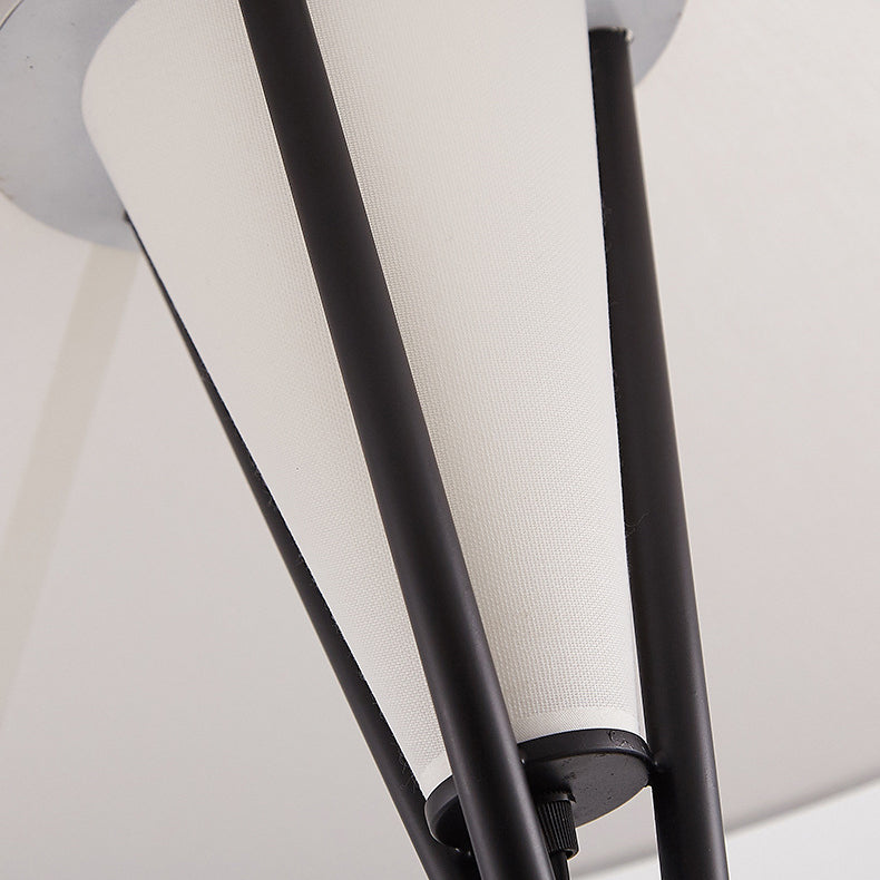 Contemporary Simplicity Semi-tapered Fabric Shade Iron Tripod 1-Light Standing Floor Lamp For Study