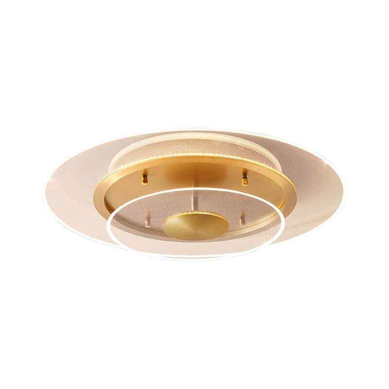 Modern Light Luxury Round Acrylic Gold LED Flush Mount Ceiling Light