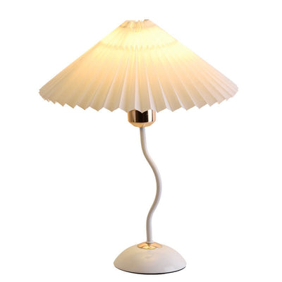 Moderne minimalistische Plissee-Regenschirm-Biegebasis 1-Licht-Tischlampe