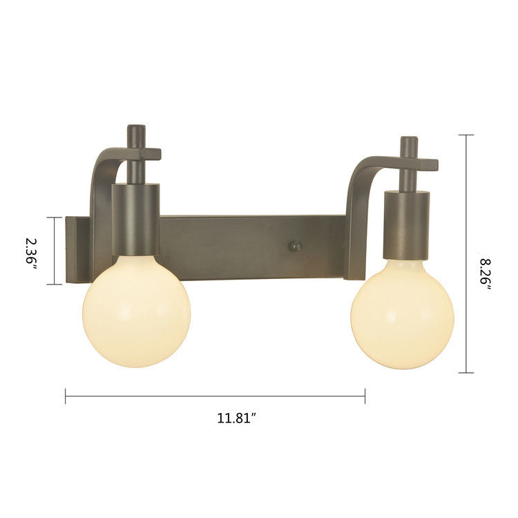 Simple Iron Electroplated Gold 2-Light Wall Sconce Lamp