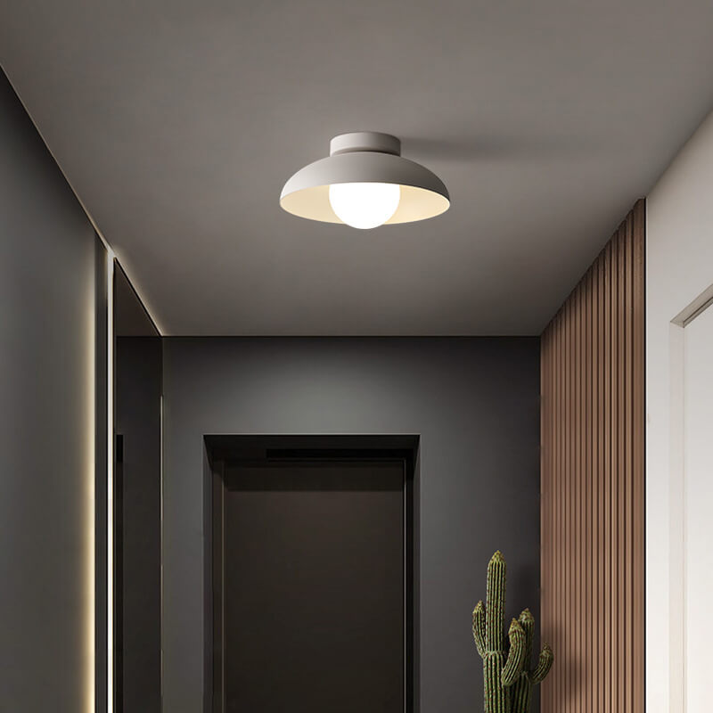 Zeitgenössische nordische Wabi-Sabi Halbdeckenleuchte aus Eisen und Glas mit 1 Flamme für das Wohnzimmer 