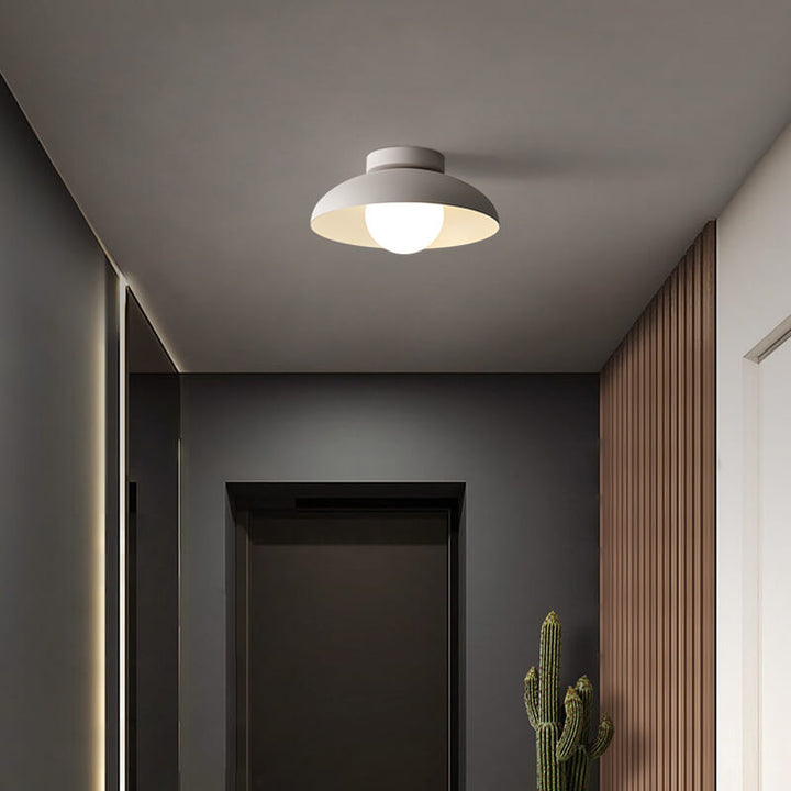 Zeitgenössische nordische Wabi-Sabi Halbdeckenleuchte aus Eisen und Glas mit 1 Flamme für das Wohnzimmer 