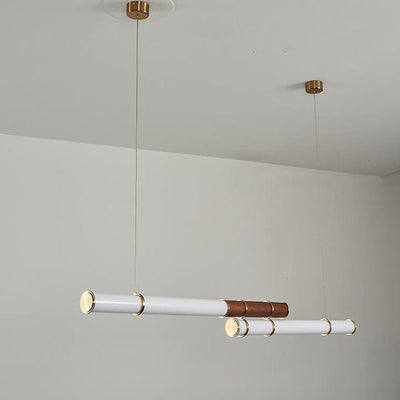 Nordic Minimalist Long Column Linear LED Island Light Chandelier