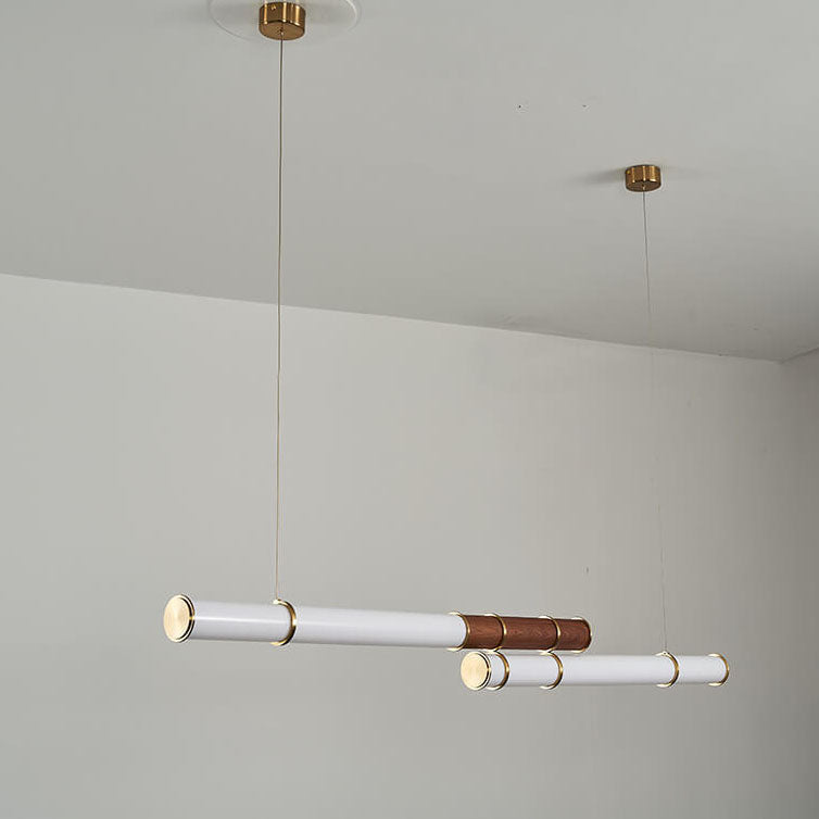 Nordic Minimalist Long Column Linear LED Island Light Chandelier