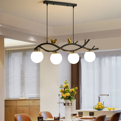 Simple Nordic Creative Bird Design 4-Light Chandelier