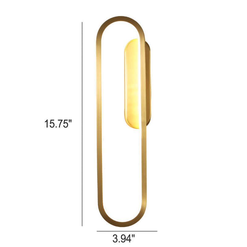 Industrielle LED-Wandleuchte aus reinem Kupfer mit einfachem ovalem Design 