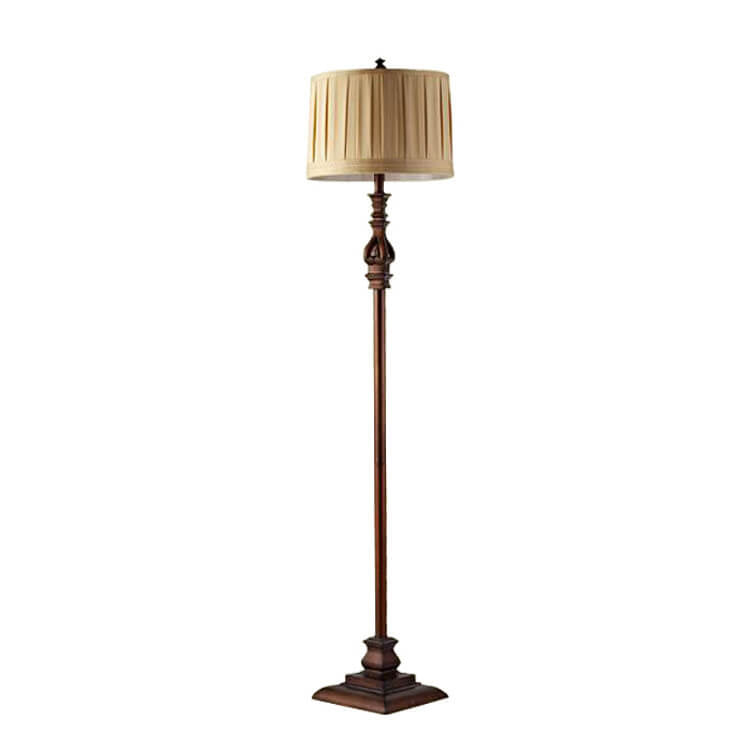 Moderne europäische Retro-Plissee-Stoff 1-Licht Stehende Stehlampe 