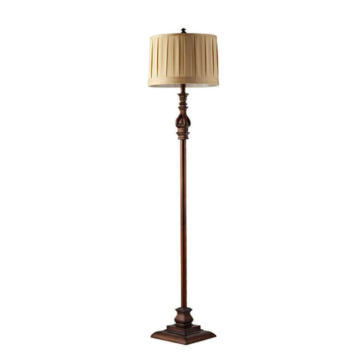 Moderne europäische Retro-Plissee-Stoff 1-Licht Stehende Stehlampe 
