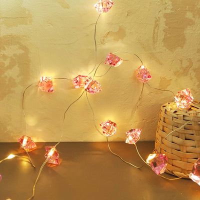 Guirlandes lumineuses créatives en gemmes irrégulières, guirlandes décoratives à LED en acrylique 