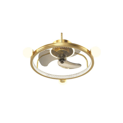 Modern Light Luxury Circle Full Star Design LED Flush Mount Ceiling Fan Light