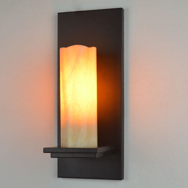 Applique Murale Moderne Industrielle Vintage en Fer avec 1 Lumière et Base en Marbre 