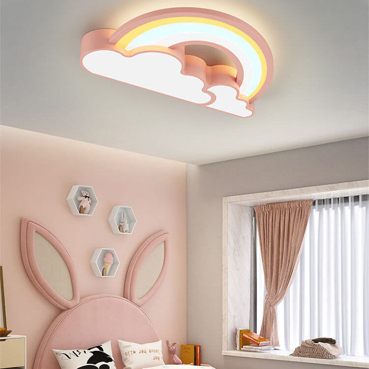 Nordic Cartoon Rainbow Clouds Kids LED Flush Mount Ceiling Light