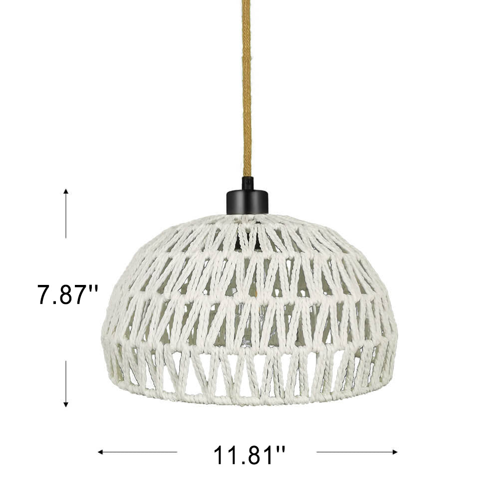 Modern Straw Braided Retro Cutout Design 1-Light Pendant Light