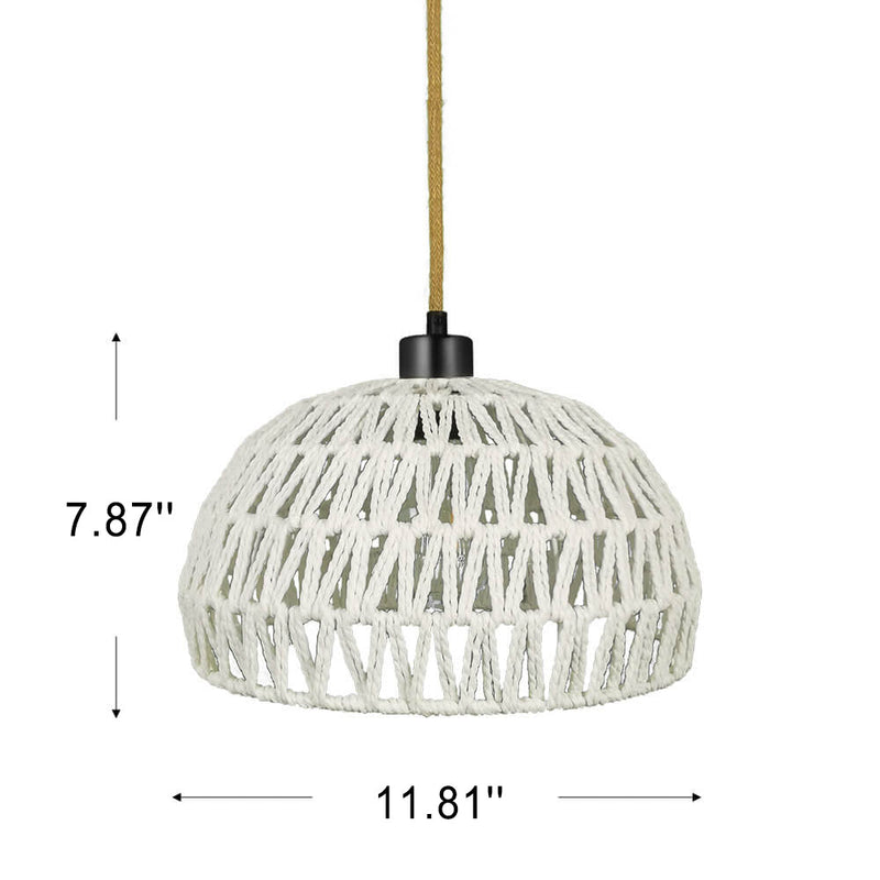 Modern Straw Braided Retro Cutout Design 1-Light Pendant Light